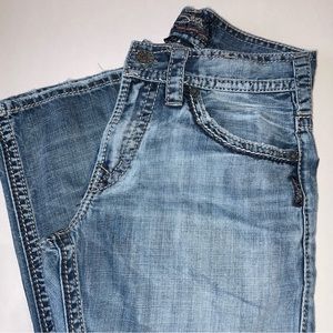 Men’s Silver Jeans, W30/L34, light wash, well loved